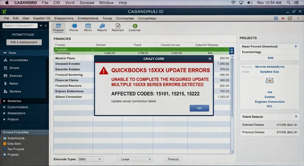 QuickBooks 15XXX Update Errors