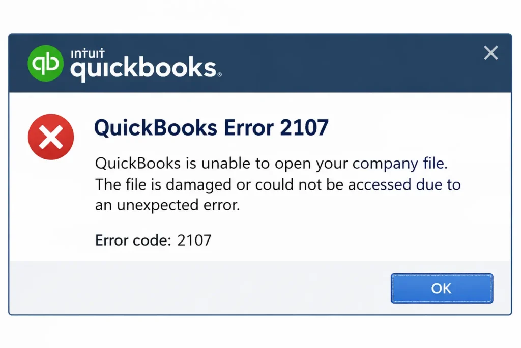 QuickBooks Error 2107
