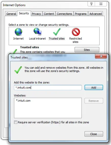 click security tab
