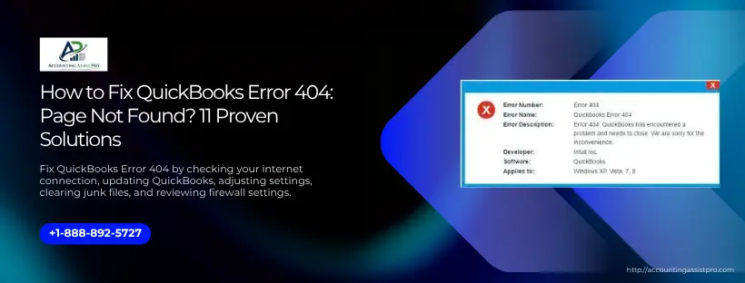 How to Fix QuickBooks Error 404: Page Not Found? 11 Proven Solutions