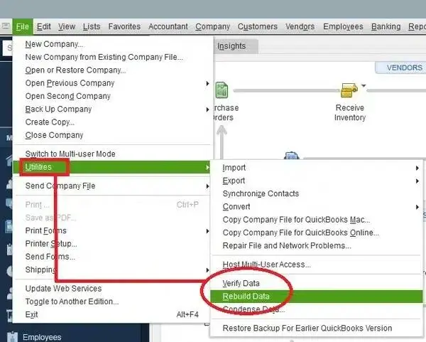rebuild your company file
