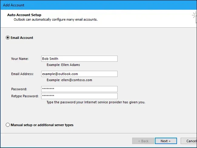 auto account setup
