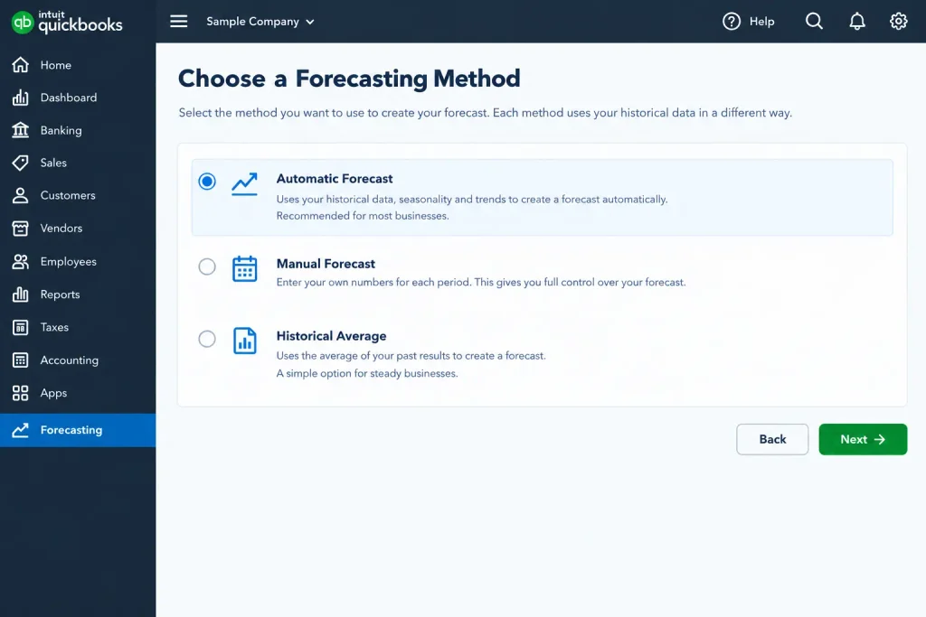Choose a Forecasting Method
