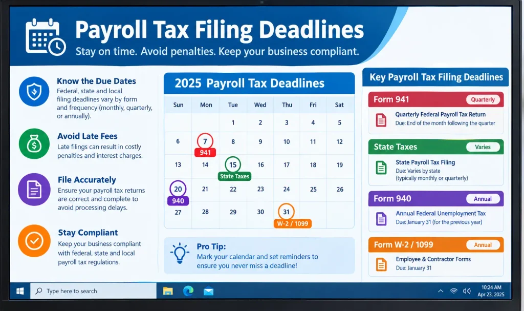Payroll Tax Deadlines
