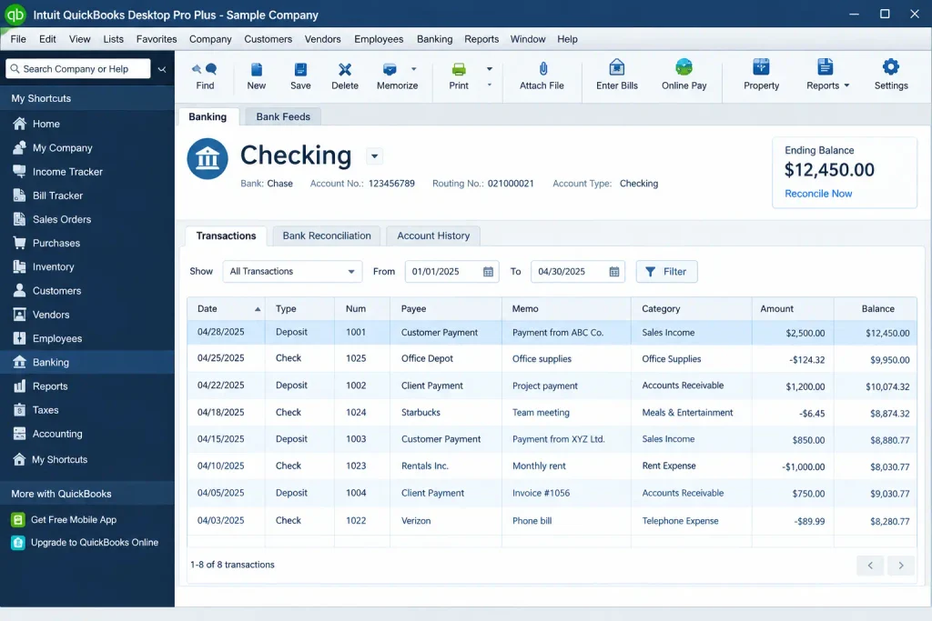 QuickBooks Checking Account
