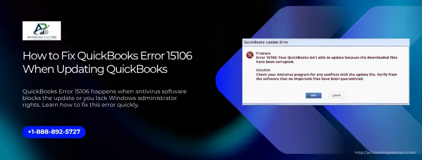 How to Fix QuickBooks Error 15106 When Updating QuickBooks