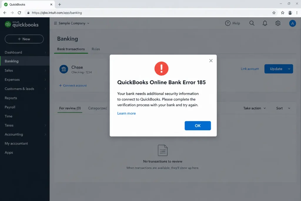 QuickBooks Error 185
