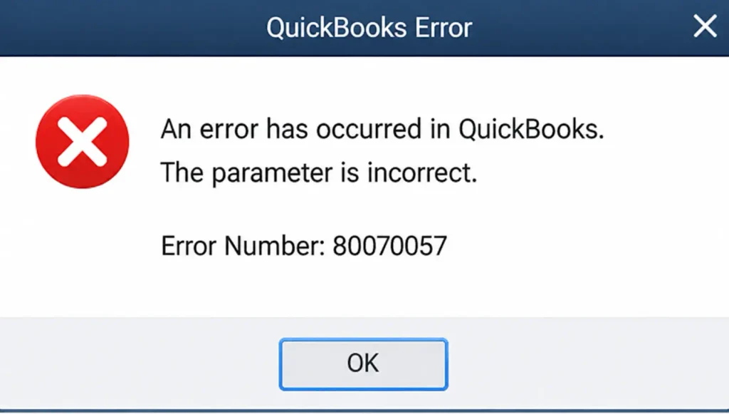QuickBooks Error 80070057
