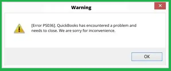 QuickBooks Payroll Error PS036