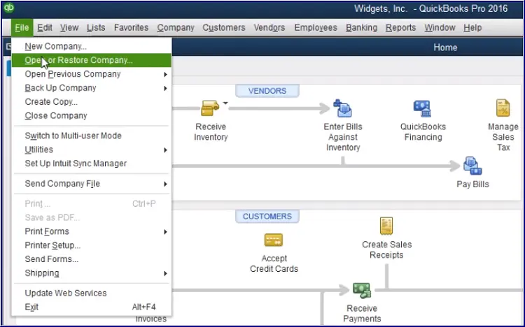Restore a Verified Company File Backup
