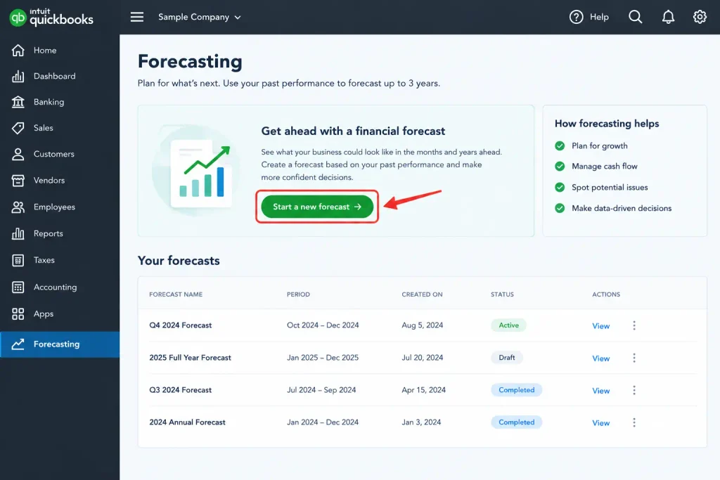 Start a New Forecast

